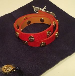 Tory Burch double wrap Stud bracelet